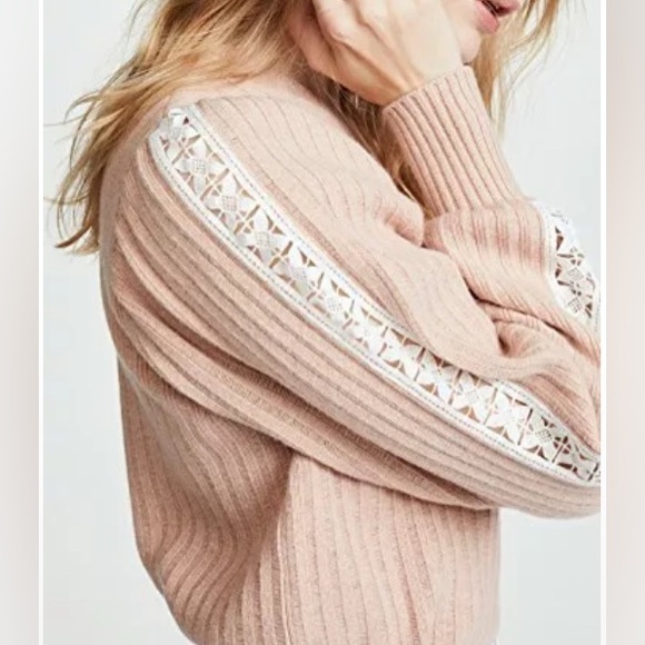 See by chloe blush pink crew neck ribbed sweater cameo rose - Picture 2 of 15